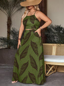 Conjunto com top e saia com fenda Regiane