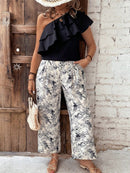 Conjunto Camisa com Babado no pescoço e calça longa Zilma