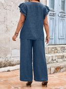 Conjunto blusa manga curta e calça Joannys