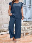 Conjunto blusa manga curta e calça Joannys