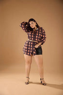 Conjunto Lamalb Xadrez Short Couro