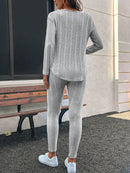 Conjunto Feminino canelado de calça e manga comprida  Beatriz