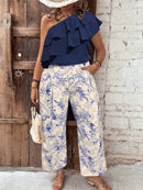 Conjunto Camisa com Babado no pescoço e calça longa Zilma