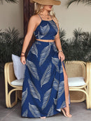 Conjunto com top e saia com fenda Regiane