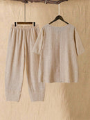 Conjunto Camisa com Estampa Floral e Calça Cropped Ivone