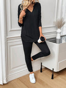 Conjunto Feminino canelado de calça e manga comprida  Beatriz