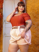 Conjunto Blusinha Saia Short com cinto